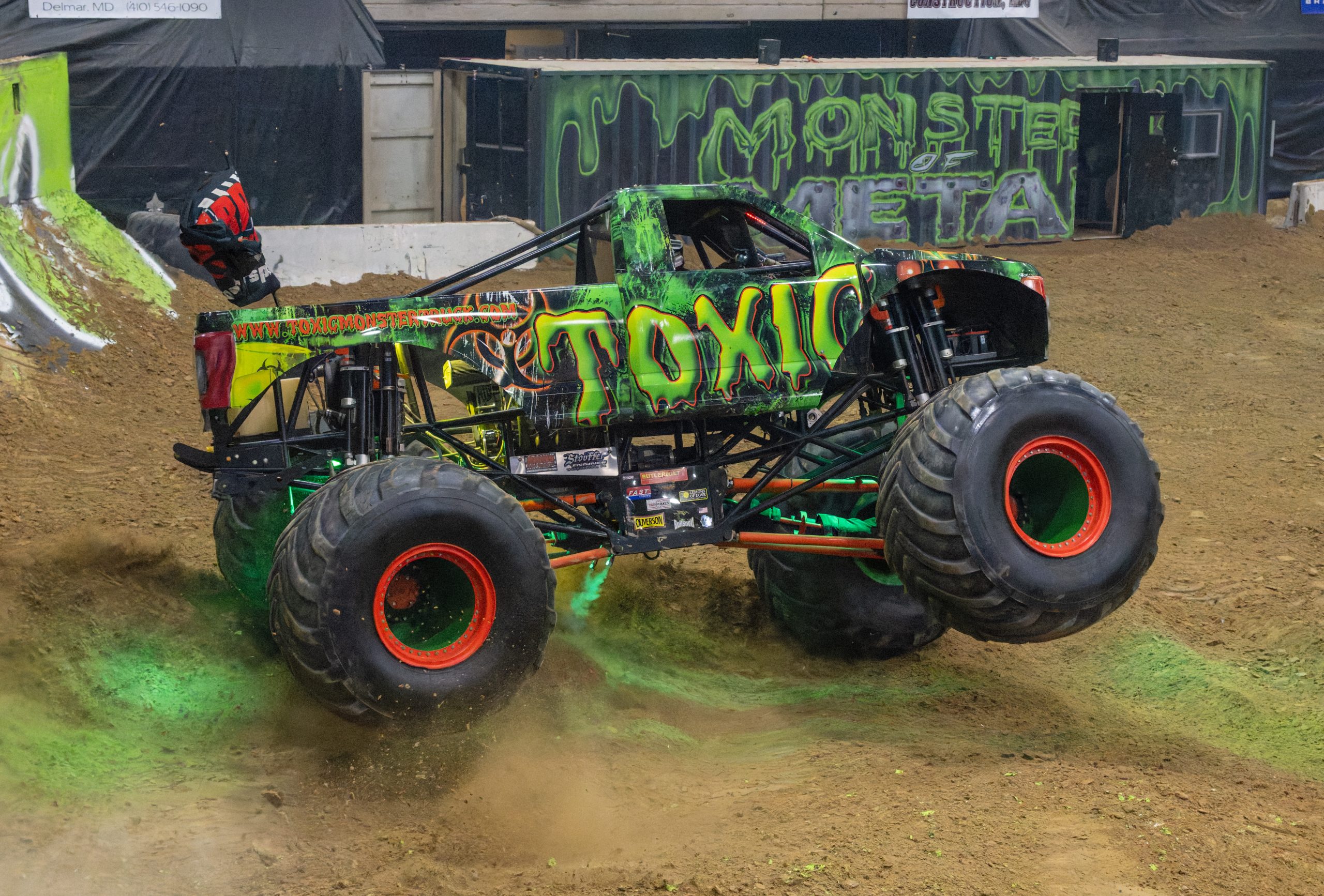 Toxic Monster Truck getting wild during the freestyle competition at the Wicomico Youth & Civic Center in Salisbury, MD 2026